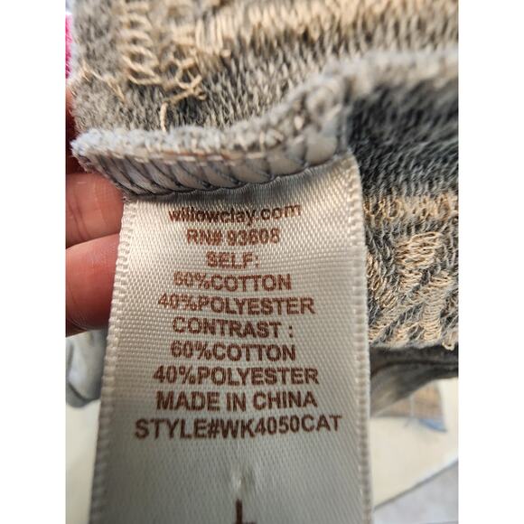 Willow & Clay Women's SZ Large Gray Hoodie Embroidery Longline - Picture 16 of 16